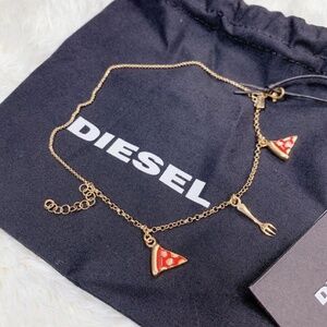 diesel pizza gold cham bracelet